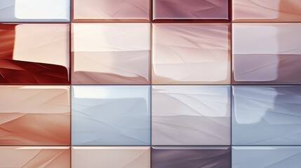 Obraz premium Abstract background of glossy tiles in pink, mauve, brown and grey colors.