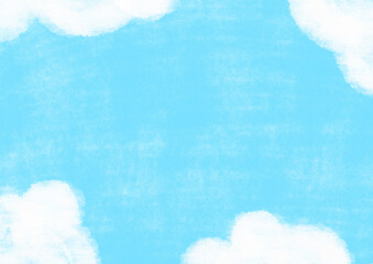 手描きの雲と青3
