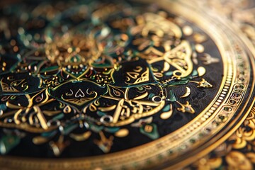 Close-up of a decorative Islamic calendar marking the beginning of the Hijri New Year.