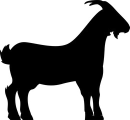 Goat silhouette icon vector. Goat silhouette for icon, symbol or sign. Goat icon for farm, livestock, chinese new year or ramadhan