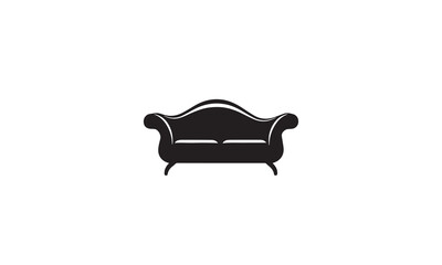 sofa logo black simple flat icon on white background