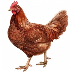 chicken sebright realistic image on a light background
