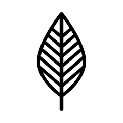 leaf icon or logo illustration outline black style