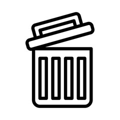 trash icon or logo illustration outline black style