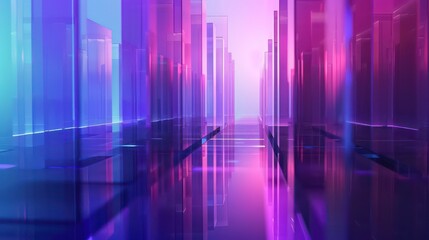 abstract geometrical background with gradients in blue and purple, nice transparent and translucent shapes