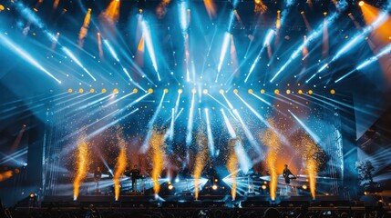 concert stage background with amazing light effects