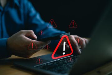 Cyberattack cybercrime hacker smartphone. Internet web hack technology. Digital mobile phone in...