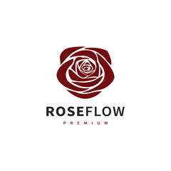 Rose flower logo design illustration
