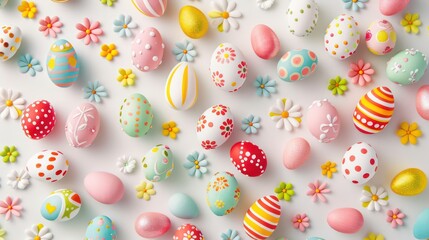 easter eggs full background with season colors
