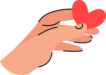 Hand Love Illustration Element