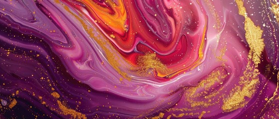 Fototapeta premium liquid marble design background in purple red gold for design artwork banner presentation template invitation
