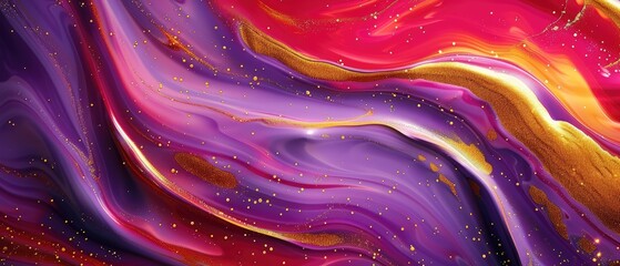 design artwork banner presentation template invitation featuring purple red gold liquid marble design background