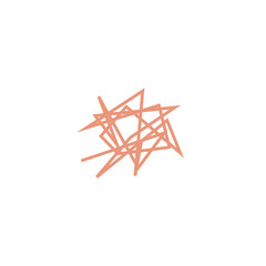 An isolated abstract scribble line shape design element.