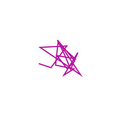 An isolated abstract scribble line shape design element.