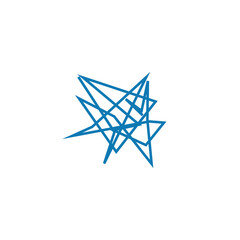 An isolated abstract scribble line shape design element.