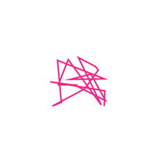 An isolated abstract scribble line shape design element.