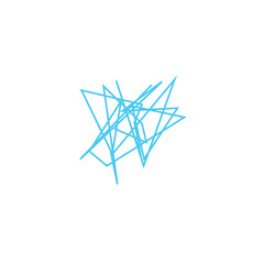 An isolated abstract scribble line shape design element.