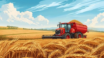 Obraz premium Cartoon Style Plantation Theme Background