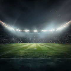 football, soccer champions stadium sparkling on a dark background
