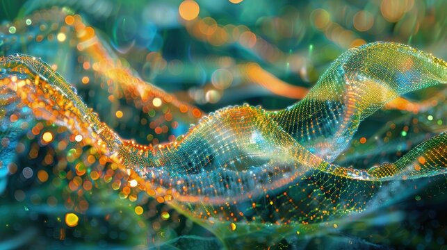 Iridescent Holographic wave Texture Background