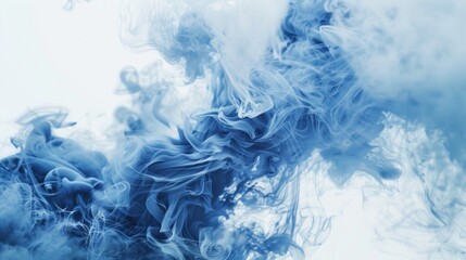 3d blue smoke, side position, white background, AI Generative