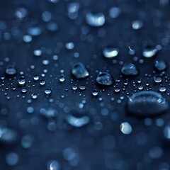 water droplets close up in vibrant and vivid blue with nice shimmering
