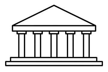 bank building icon vector silhouette illustration