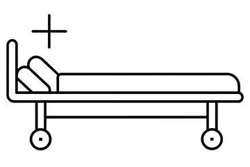 medical bed vector silhouette illustration