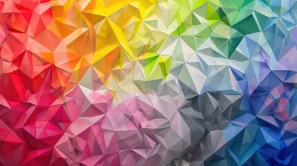 abstract background with triangular shapes and prisms and rainbow-colored
