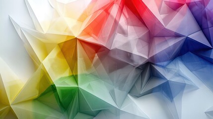 abstract background with triangular shapes and prisms and rainbow-colored
