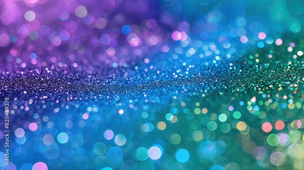 Poster a rich tapestry of shimmering, multicolored light beams intersecting and falling across a deep blue 