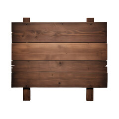 Wooden sign isolated on transparent background