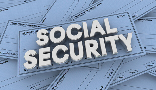 Social Security Checks Payments Income Government Entitlements Account 3d Illustration
