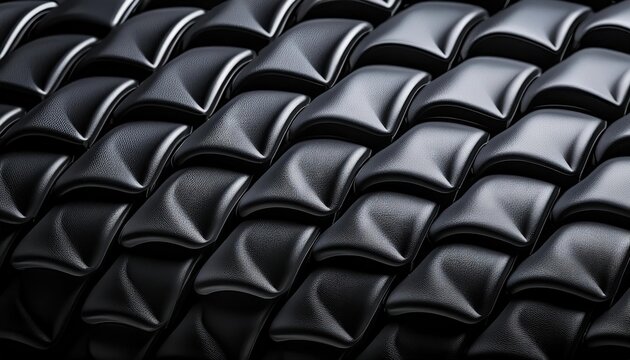 Textured Black Leather Upholstery Close-up