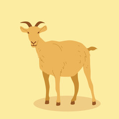 Eid Al Adha Mubarak Goat Hand Drawing Vector Illustration
