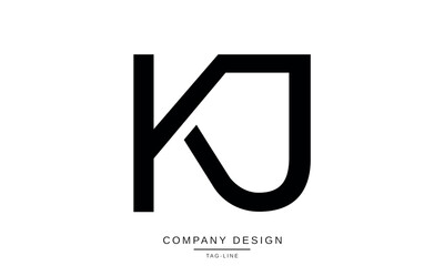 KJ, JK Abstract Letters Logo Monogram Design Vector Font Icon Design