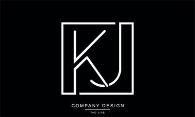 KJ, JK Abstract Letters Logo Monogram Design Vector Font Icon Design