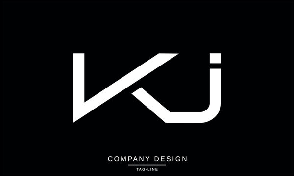 KJ, JK Abstract Letters Logo Monogram Design Vector Font Icon Design