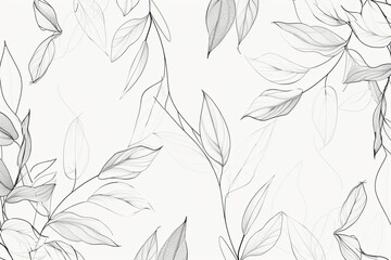 inimalistic design showcasing vine line drawings - lush foliage theme.