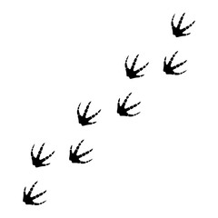 Vector silhouette of walking chicken leg pattern on white background. Suitable for logos, wallpapers, fabrics.