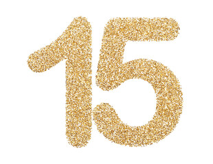 Gold glitter number 15