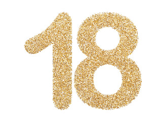 Gold glitter number 18
