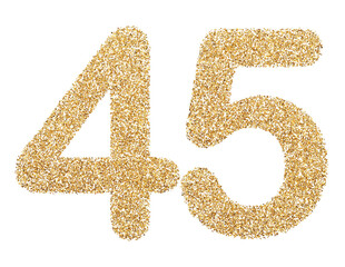 Gold glitter number 45