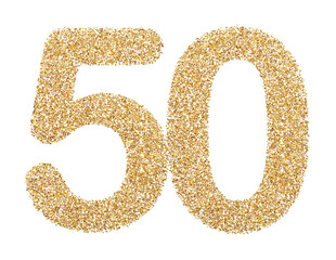 Gold glitter number 50