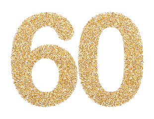 Gold glitter number 60