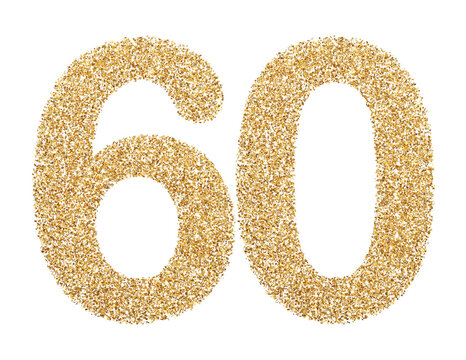 Gold glitter number 60