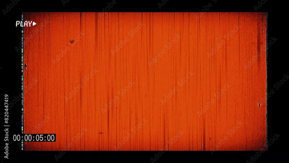 Aufkleber old style video camera frame with blurry black lines in motion on a bright red background