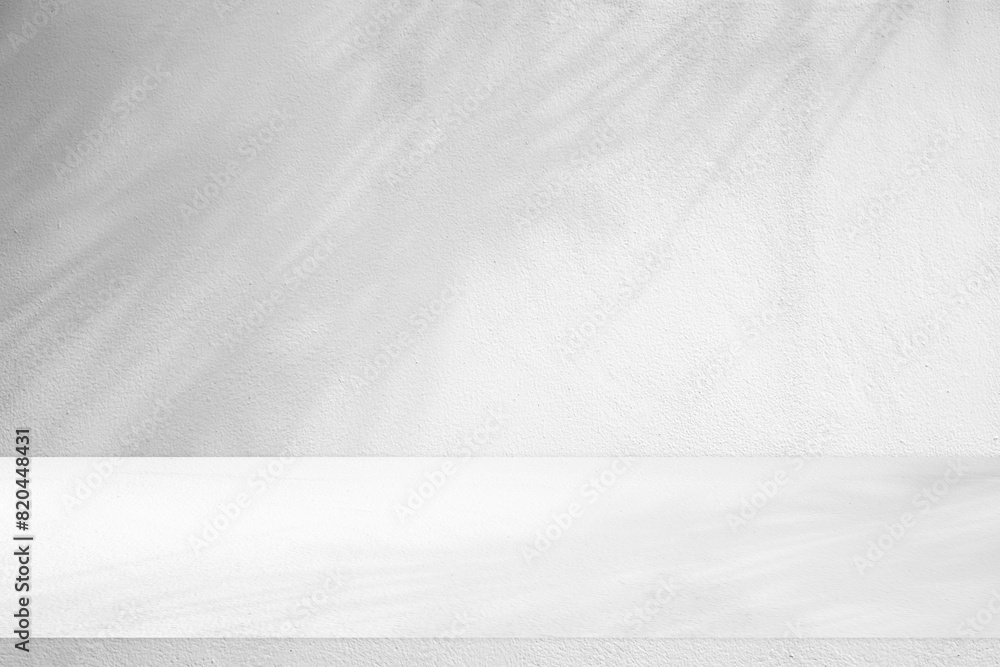 Poster Wall interior background, studio and backdrops show products.with shadow from window color white and grey. background for text insertion and presentation product