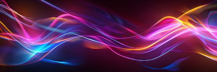 3d Render Abstract Background With Colorful Neon Line