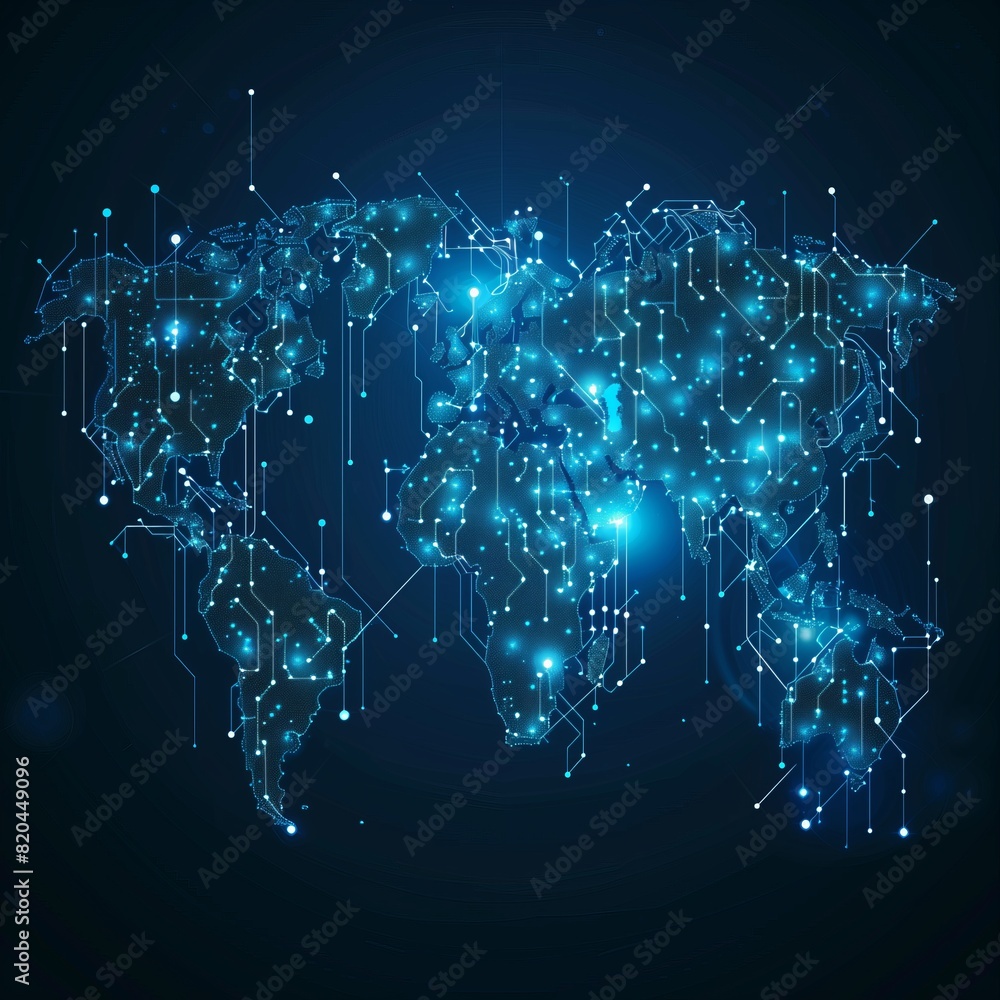 Aufkleber global digital logistics internet marketing and business e-commerce graphic concept showing global n